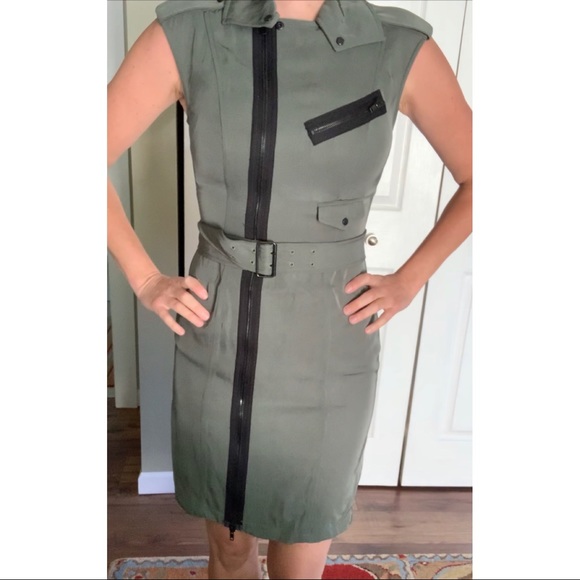 Alexander Wang Military-Style Dress Green Size 4 - Picture 2 of 8